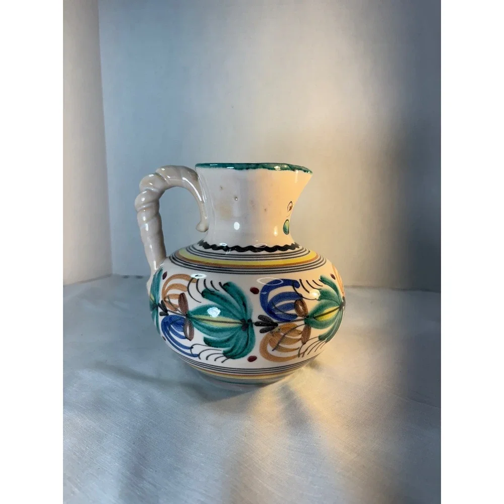 Hand-Painted Ceramic Pitcher Vase‎ Decorative Home Decor Italian Sanguino Art 5
